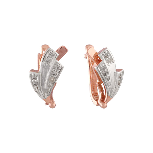 Rose Gold two tone earrings