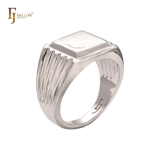 Flache Siegelringe aus Roségold für Herren