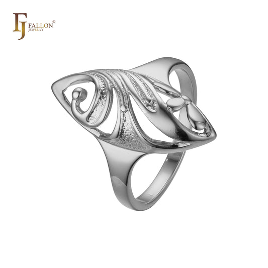 Anéis da moda Marquise em ouro rosa, ouro 14K, duas cores de revestimento