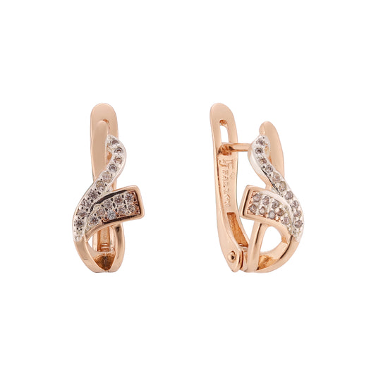 Rose Gold two tone earrings