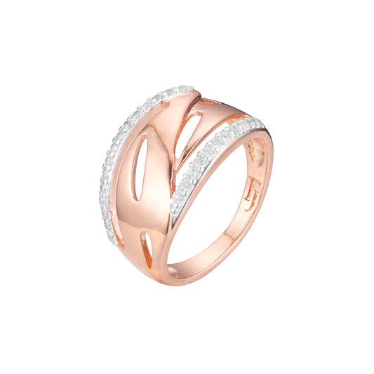 Rose Gold two tone wide rings