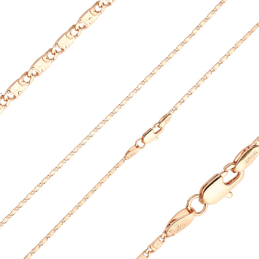 实心蜗牛链金块和气泡锤打玫瑰金链条