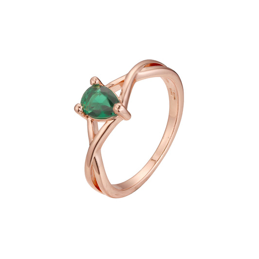 Кольца-капельки из Красное золото 585 пробы с солитером