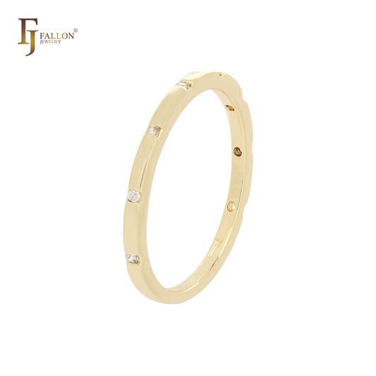 Alianza de boda Eternity Oro de 14 quilates, Anillos de oro rosa