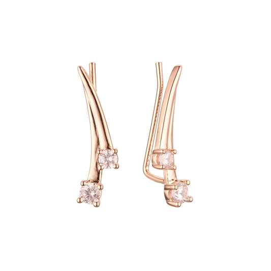 Серьги-гусеницы из Жёлтое золото 585 пробы с покрытием из Красное золото 585 пробы