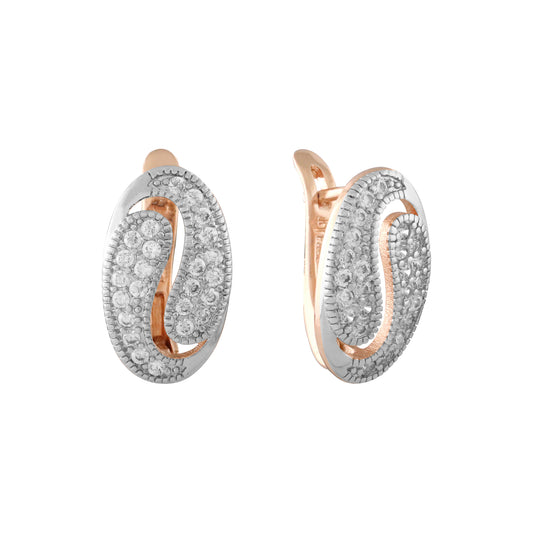 Rose Gold two tone earrings