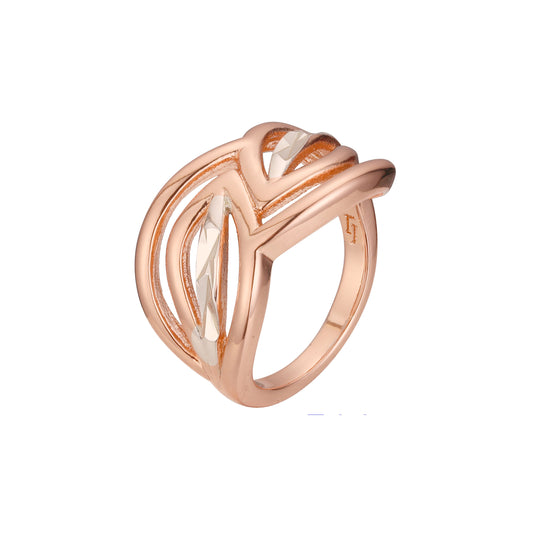 Rose Gold two tone fashion rings