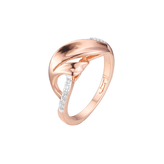 Rose Gold two tone ribbon fashion rings