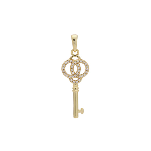 colgante de llave de Oro 14K