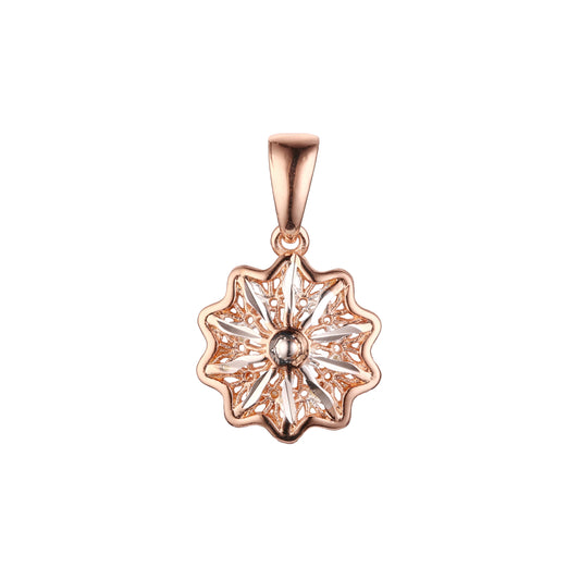Zweifarbiger filigraner Anh?nger aus Ros¨¦gold