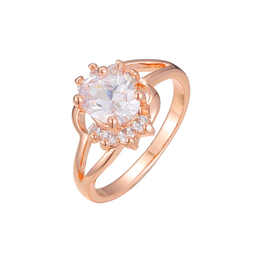 Кольца-солитеры из Красное золото 585 пробы с крупными камнями