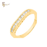 Stapelbare Clusterringe aus 14 Karat Gold, Roségold und Weißgold