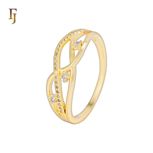 Anillos de boda adoquines en oro de 18 quilates, oro de 14 quilates, colores de baño de oro rosa