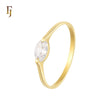 Oval Marquise Solitaire white CZ 18K Gold Engagement Rings