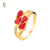 Anéis cluster luxuosos de ouro rosa