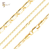 Solid snail link triangular dot hammered 14K Gold, Rose Gold, two tone chains
