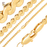 14K ゴールド、18K ゴールド、ローズゴールド、ホワイト ゴールドでメッキされたサーペンタイン ファンシー リンク 幅広チェーン