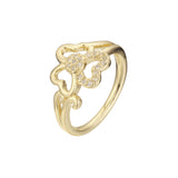 Anillos triple corazón en Oro de 14K, colores baño de Oro Rosa