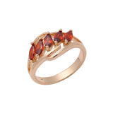 Пять колец Marquise Cubic Zirconia CZ из розового золота