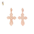 Russian Orthodox Crucifix Rose Gold Cross Pendant Religious