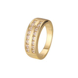 Anéis empilháveis em ouro 18K, ouro branco, cores banhadas a ouro 14K