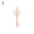 Key of double White CZs Rose Gold Pendant