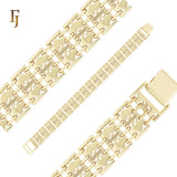 Double fancy bucket link 14K Gold, Rose Gold Bracelets Chains