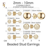 Minimalist Gold Plated Ball Stud Earrings for Daily Wear and Layered Ear Piercing Styles