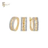 Conjunto de chaves gregas com anéis em ouro 18K, ouro rosa, ouro 14K, duas cores de revestimento