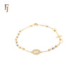 Religious 18K Gold two tone Rosary Necklace Guadalupe and Crucifix Cross Glossy Beads
