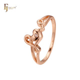 Heart of love white CZ Rose Gold Fashion Rings