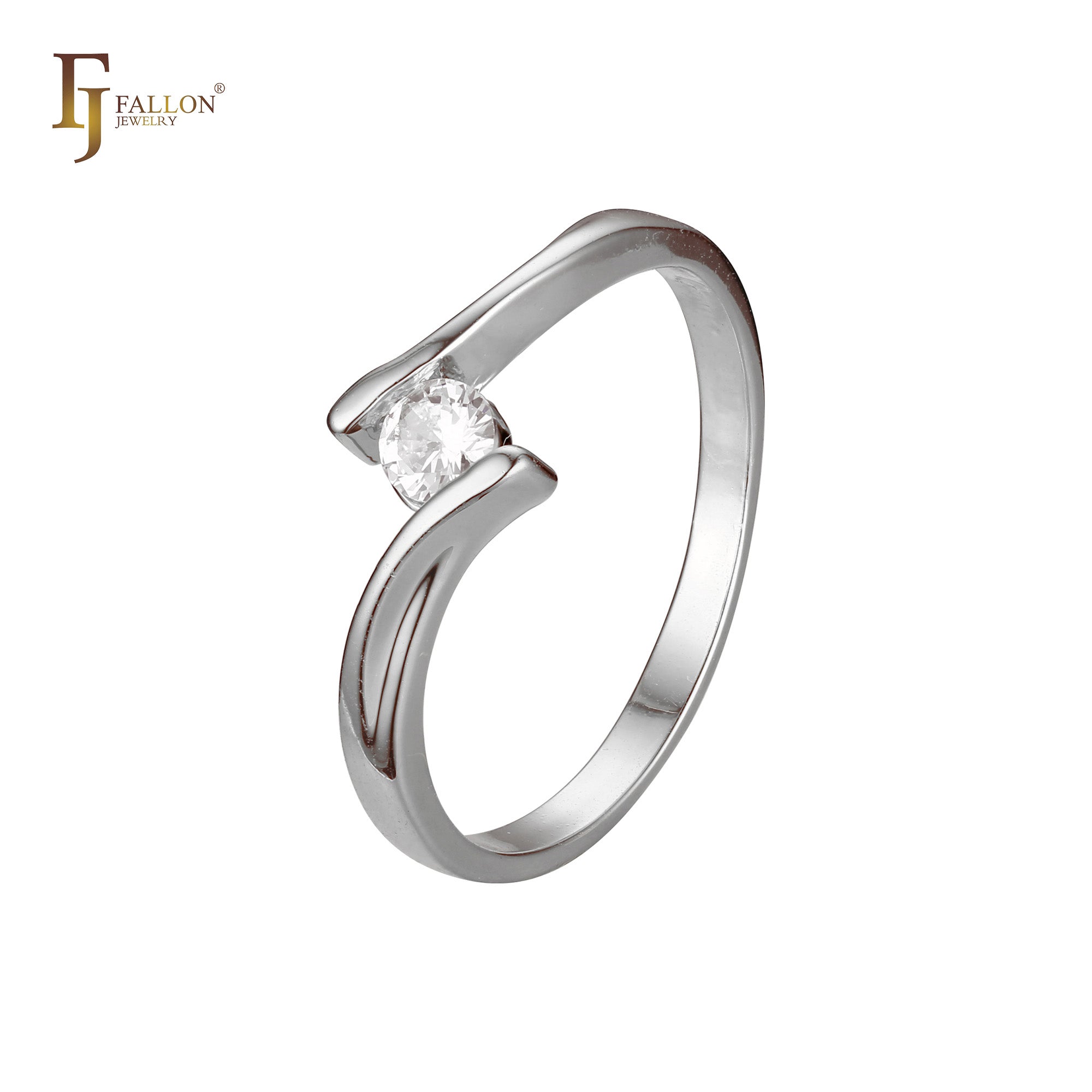 Anillos de diseño Solitario en Oro de 14K, colores baño de Oro Rosa