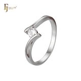 Anillos de diseño Solitario en Oro de 14K, colores baño de Oro Rosa