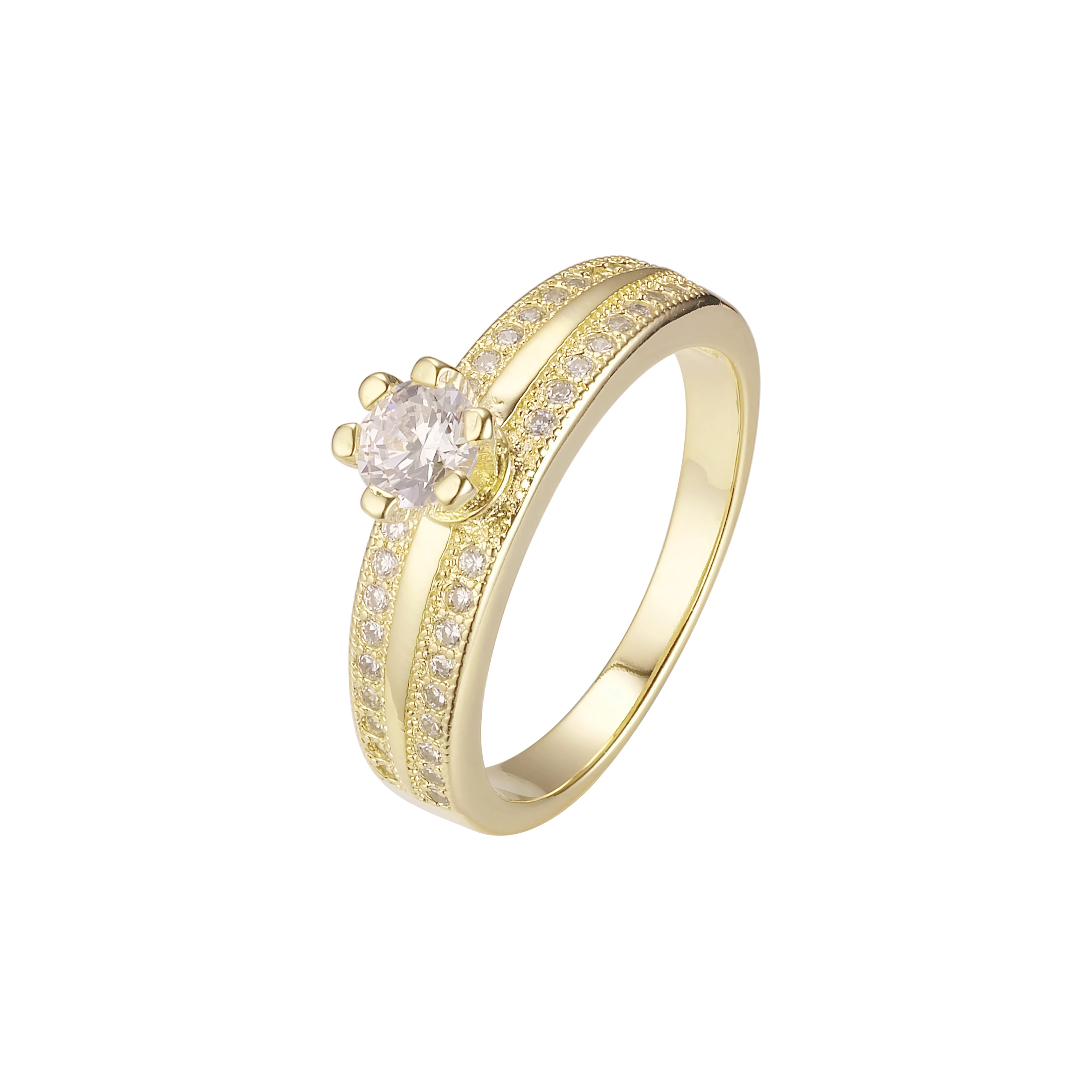 Ehering aus 14-kar?tigem Wei?gold mit griechischem Schl¨¹ssel und Pav¨¦, Ros¨¦gold