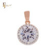 Подвеска Halo Giant Rounded White Solitaire CZ Rose Gold в двухцветном исполнении