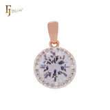 Подвеска Halo Giant Rounded White Solitaire CZ Rose Gold в двухцветном исполнении