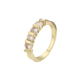 Anéis empilháveis em ouro 18K, ouro branco, cores banhadas a ouro 14K