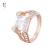 Asscher Cut solitaire white CZ Rose Gold Fashion Rings