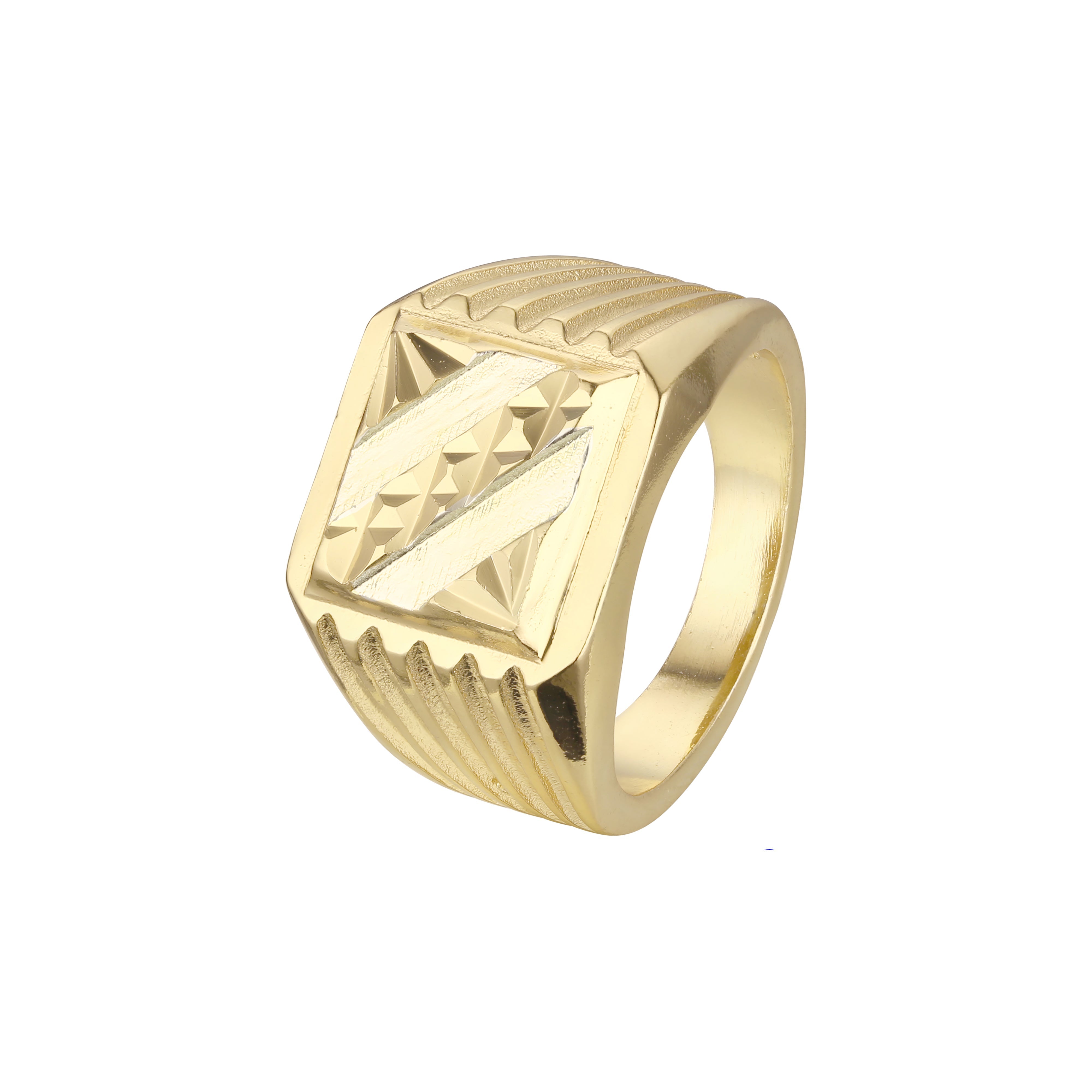 Anillo de oro rosa con diseño clásico de cadena de cuatro eslabones Bismarck de 7,2 mm de ancho.