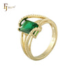 Anillos solitarios de oro rosa con circonitas coloridas