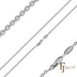 Cadenas de eslabones elegantes rolo con cable de disco hueco chapadas en oro de 14 quilates, oro rosa y oro blanco