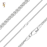 Spiga wheat chains cable link plated in 14K Gold, Rose Gold, White Gold