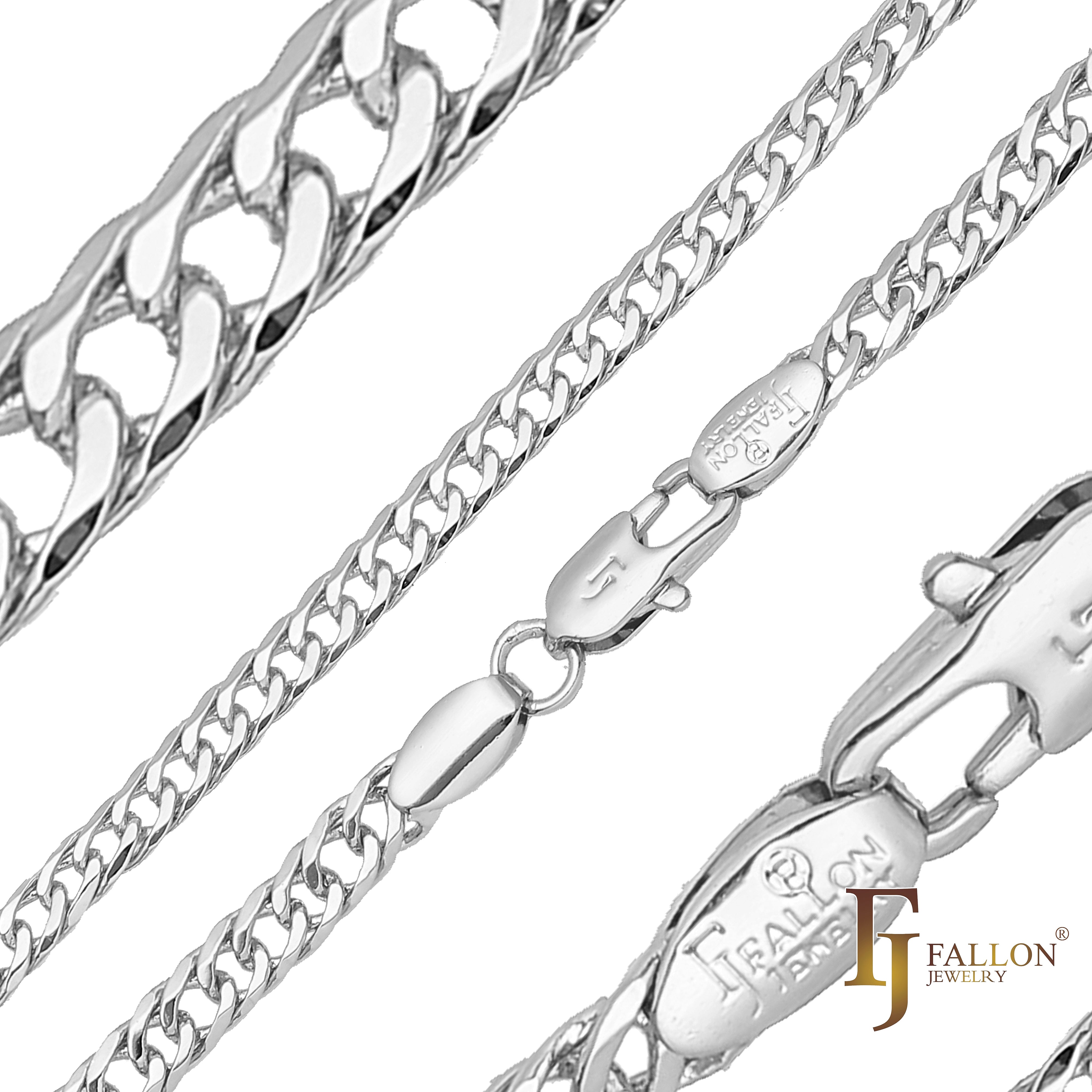 Doble eslabón cubano Oro 14K, Oro 18K, Cadenas Oro Blanco