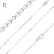 Silver plated Rosary Necklace Guadalupe and Crucifix Cross Glossy Beads