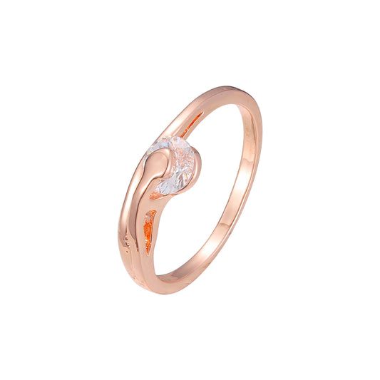 Anillos solitarios de oro rosa