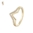 Chevron arrow of Paved white CZs 14K Gold Eternity Band Rings