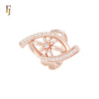Spinning Eye Marquise flower white CZs Rose Gold Fashion Rings