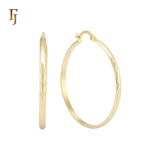 Textured Rope Rounded tube 14K Gold Hoop Earrings