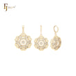 Conjunto de joyas de oro de 14 quilates con circonitas blancas hexagonales y colgante de copo de nieve