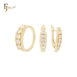 Cluster aus fünf abgerundeten weißen CZs, Roségold-Schmuckset mit Ringen